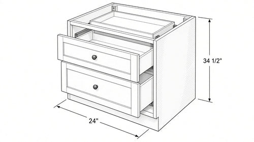 Shaker White- 2DB30 TRAY technical diagram