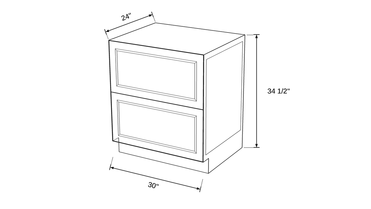 Shaker White- 2DB30 TRAY technical diagram