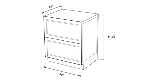 Shaker White- 2DB30 TRAY technical diagram