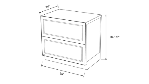 Shaker White- 2DB36 TRAY technical diagram
