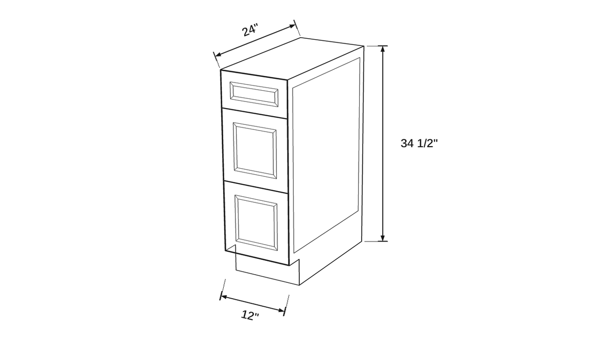 Shaker White- 3DB12 technical diagram