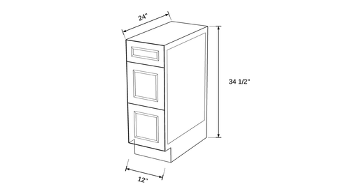 Shaker White- 3DB12 technical diagram