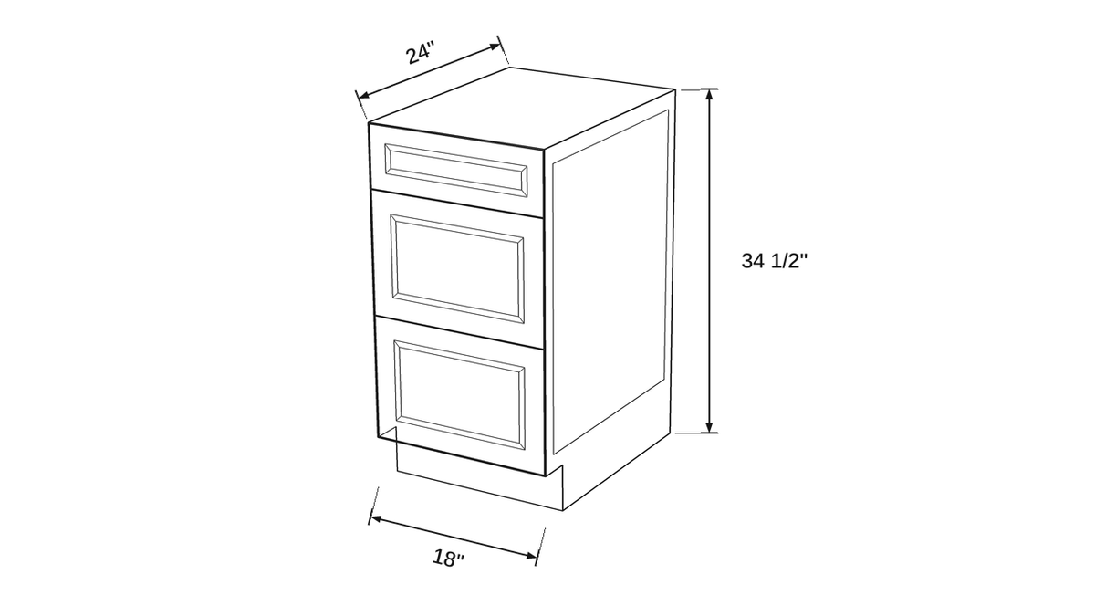 Shaker White- 3DB18 technical diagram