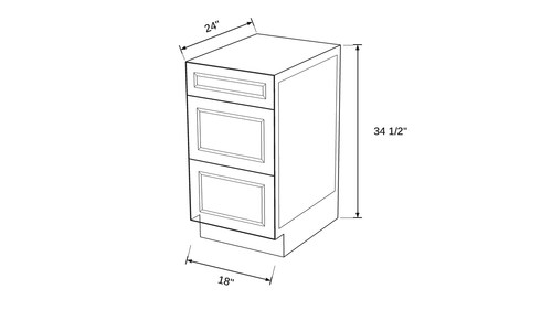 Shaker White- 3DB18 technical diagram