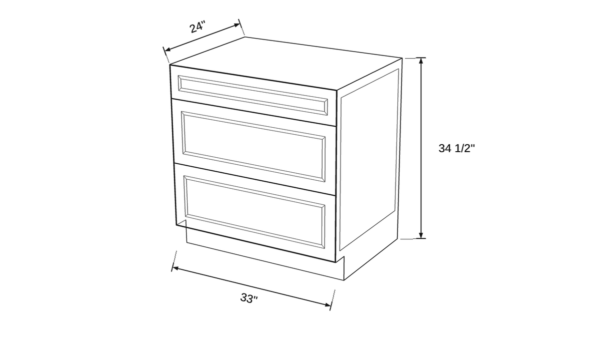 Shaker White- 3DB33 technical diagram