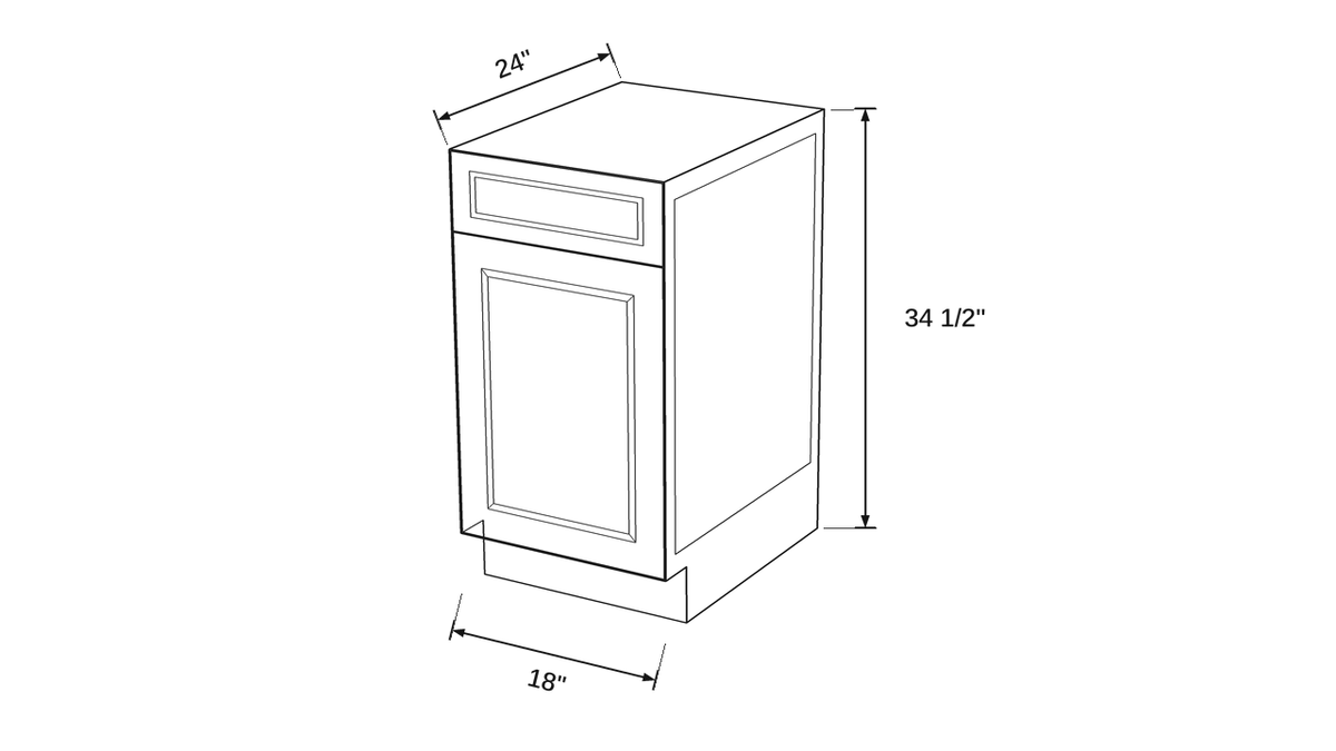 Shaker White- B18 technical diagram