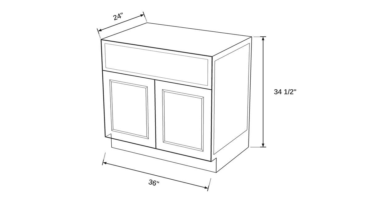 Shaker White- FSB36 technical diagram