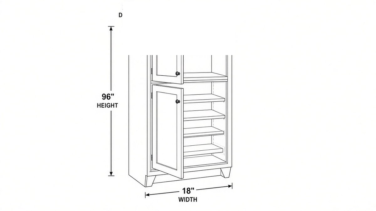 Shaker White- PC1824X96 technical diagram