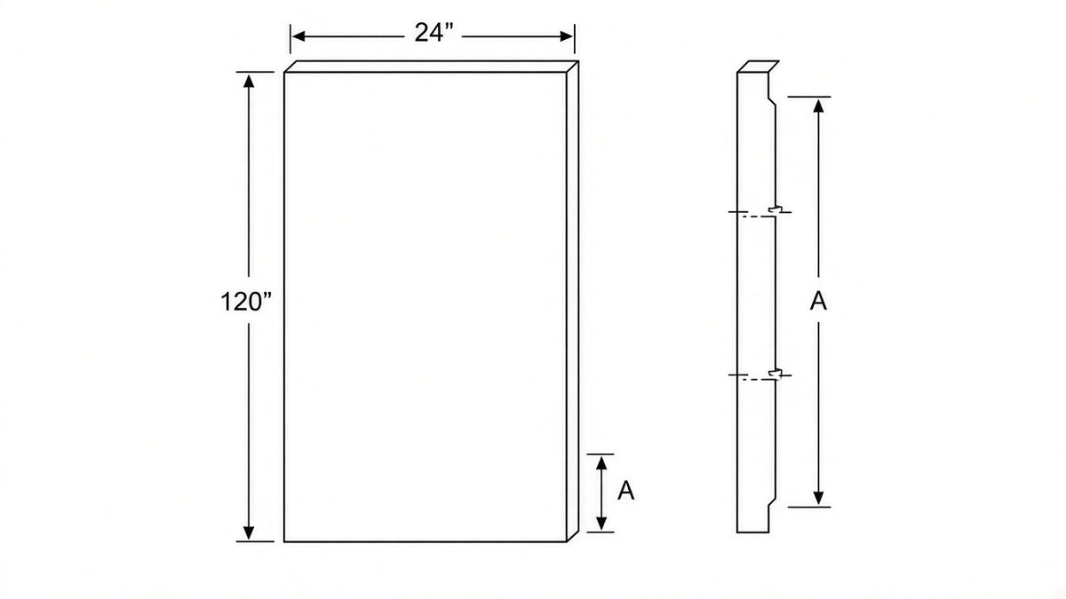 Shaker White- RP24X120 technical diagram