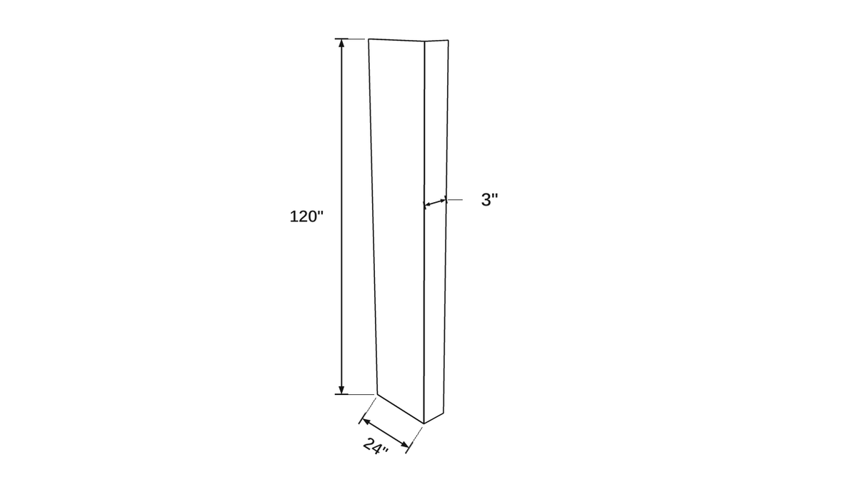 Shaker White- RP324X120 technical diagram