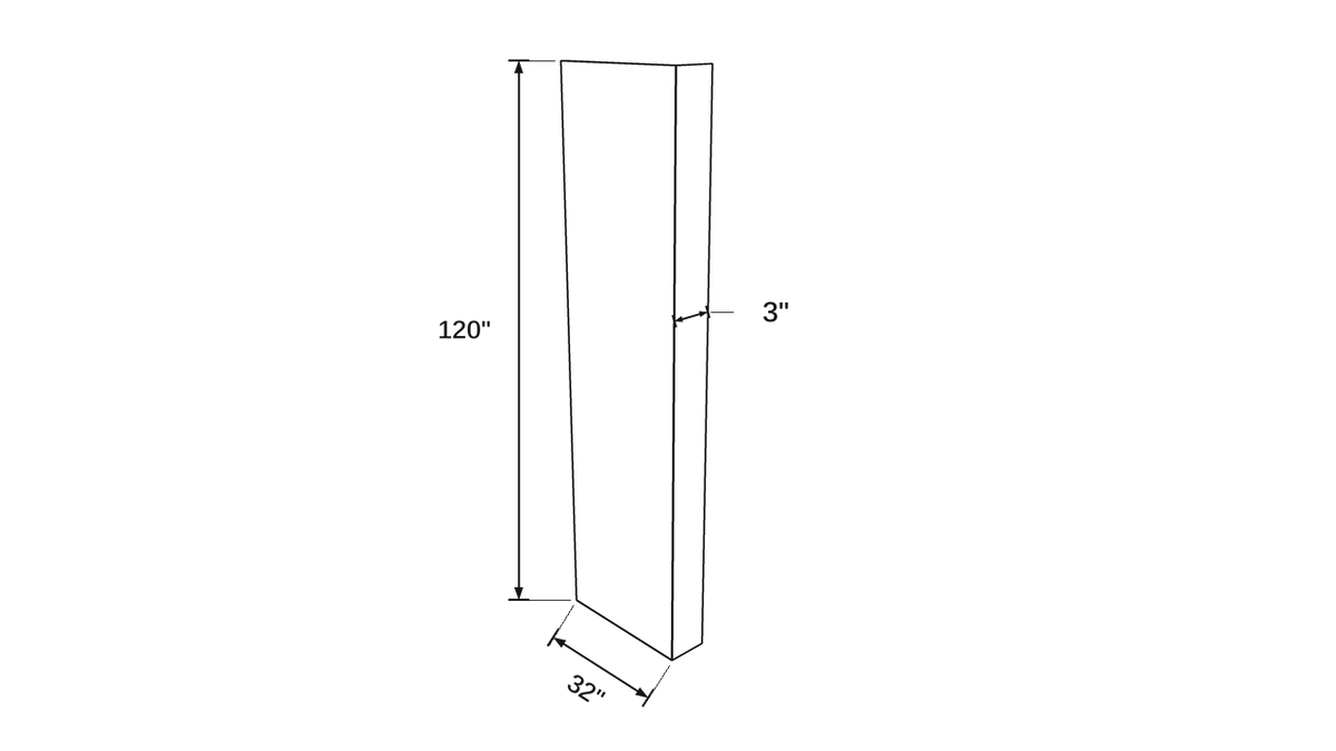 Shaker White- RP332X120 technical diagram