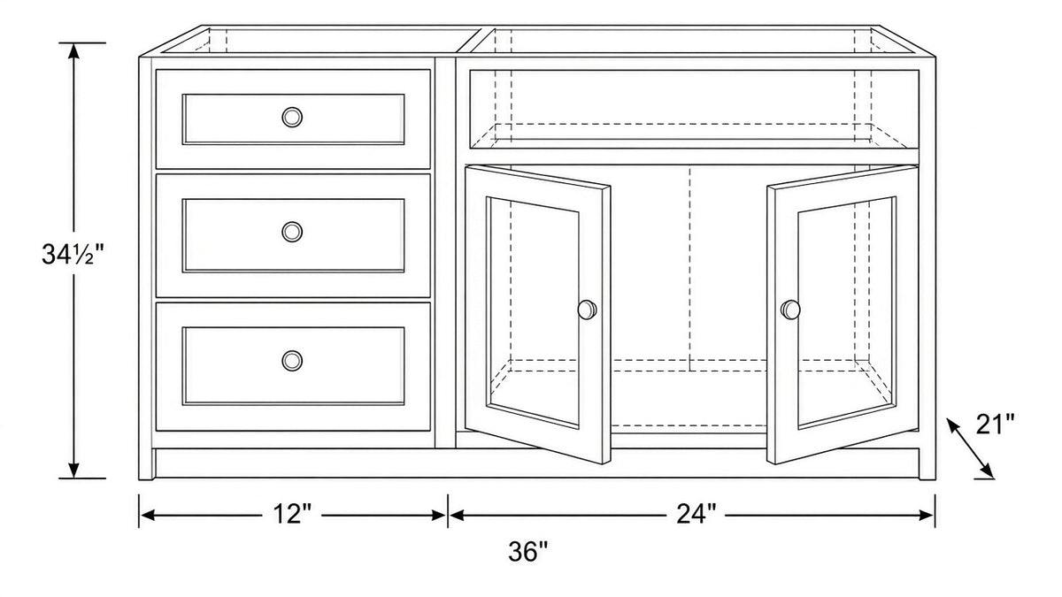Shaker White-VSDB36L technical diagram
