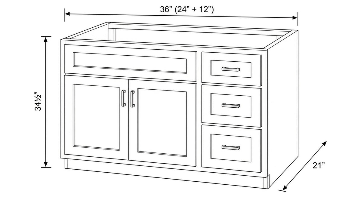 Shaker White- VSDB36R technical diagram