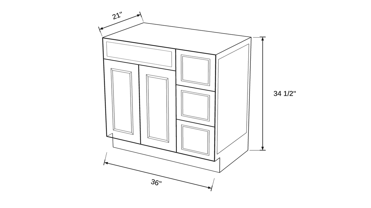 Shaker White- VSDB36R technical diagram