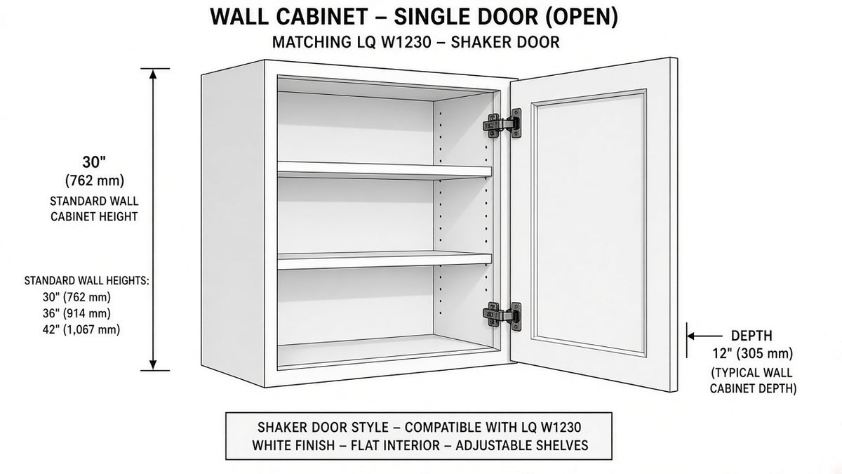 Shaker White- W1230 technical diagram