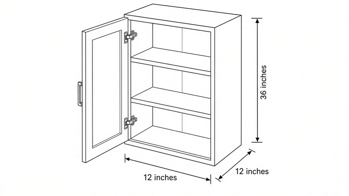 Shaker White- W1236 technical diagram
