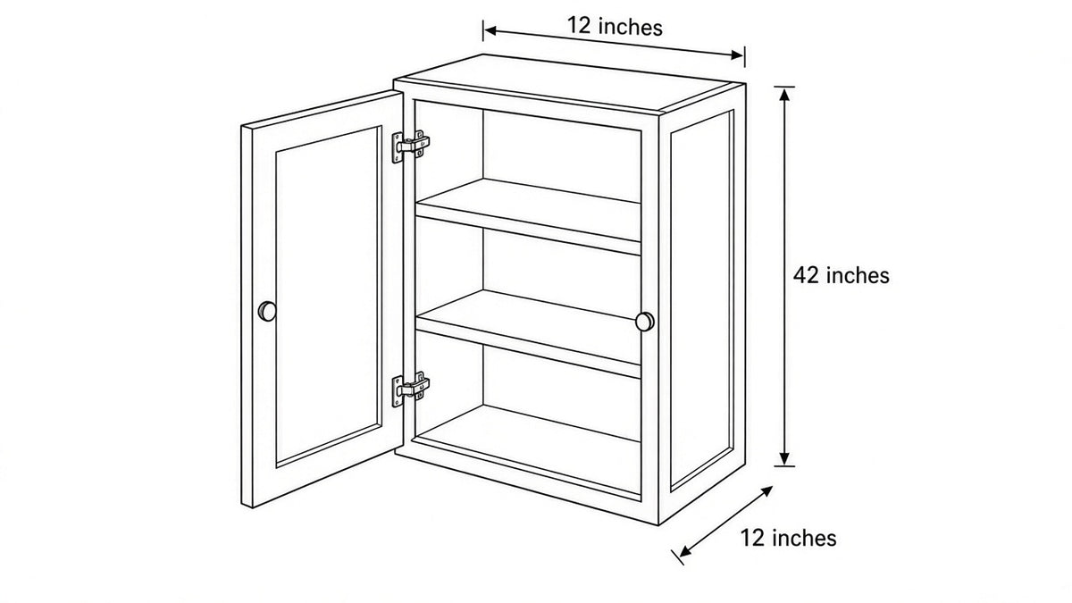 Shaker White- W1242 technical diagram