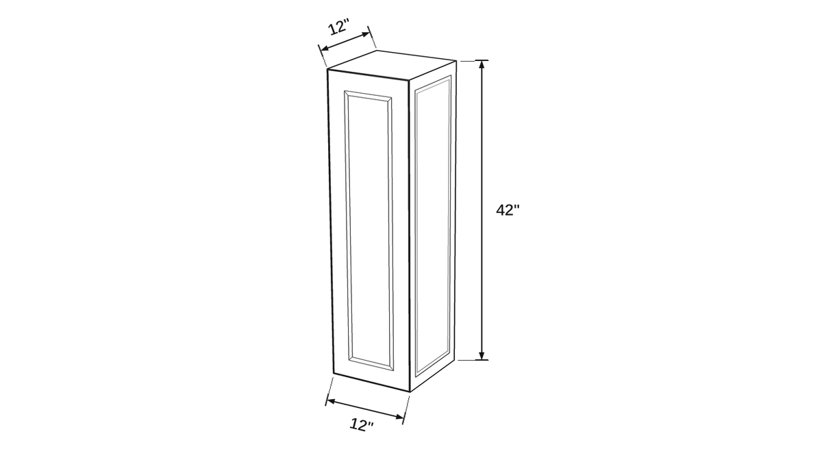 Shaker White- W1242 technical diagram
