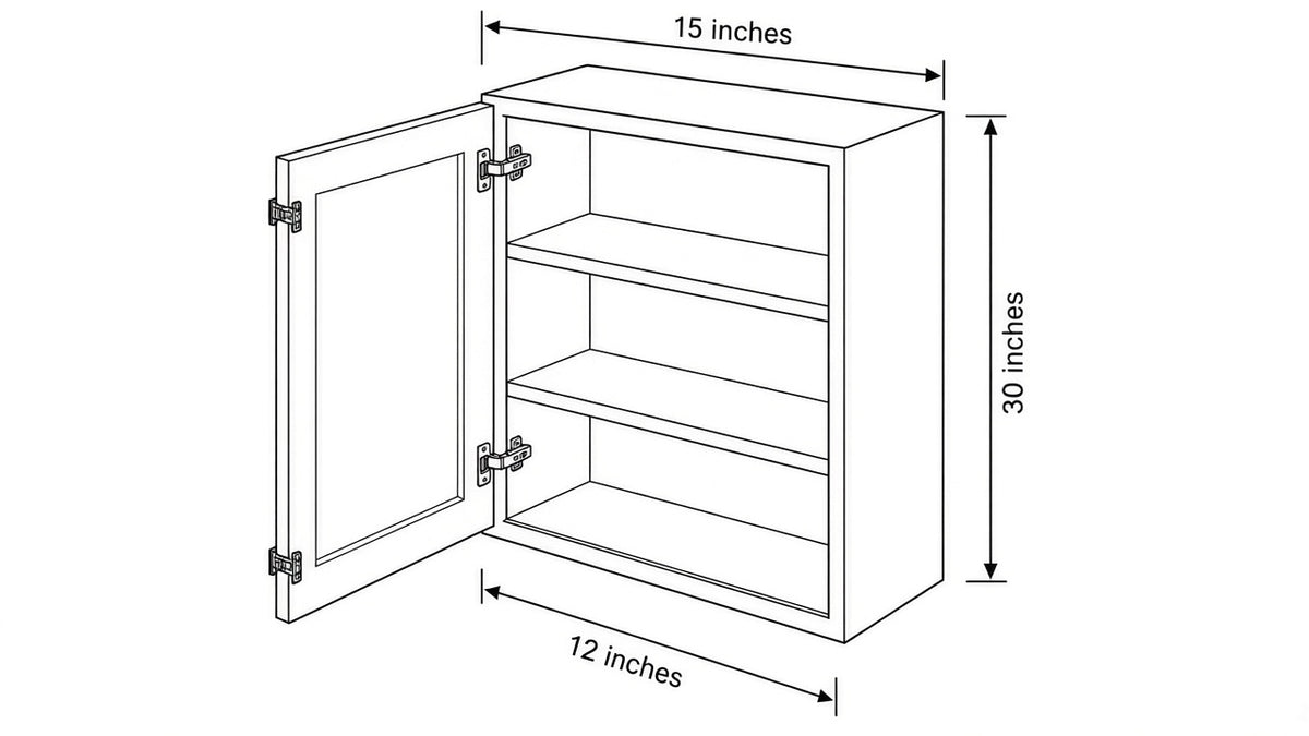 Shaker White- W1530 technical diagram