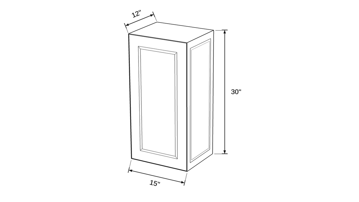 Shaker White- W1530 technical diagram