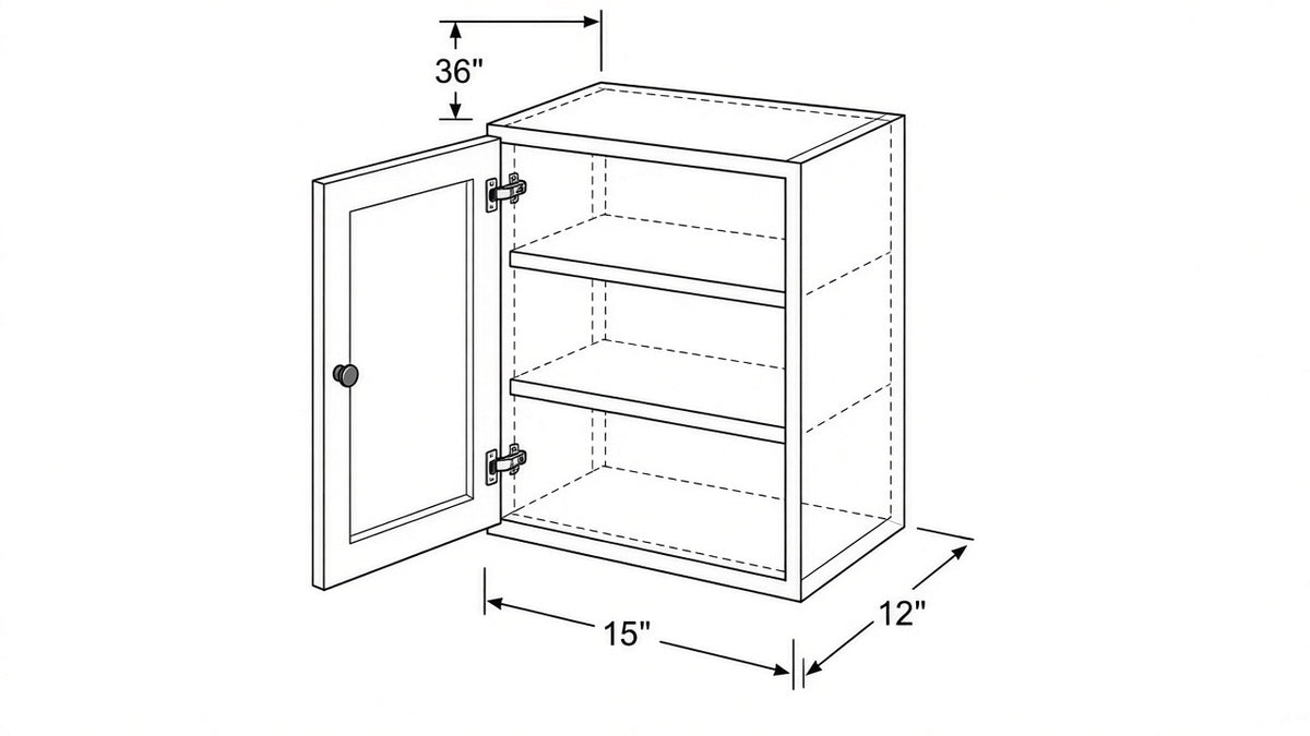Shaker White- W1536 technical diagram