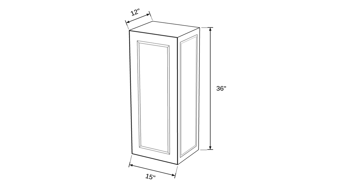 Shaker White- W1536 technical diagram
