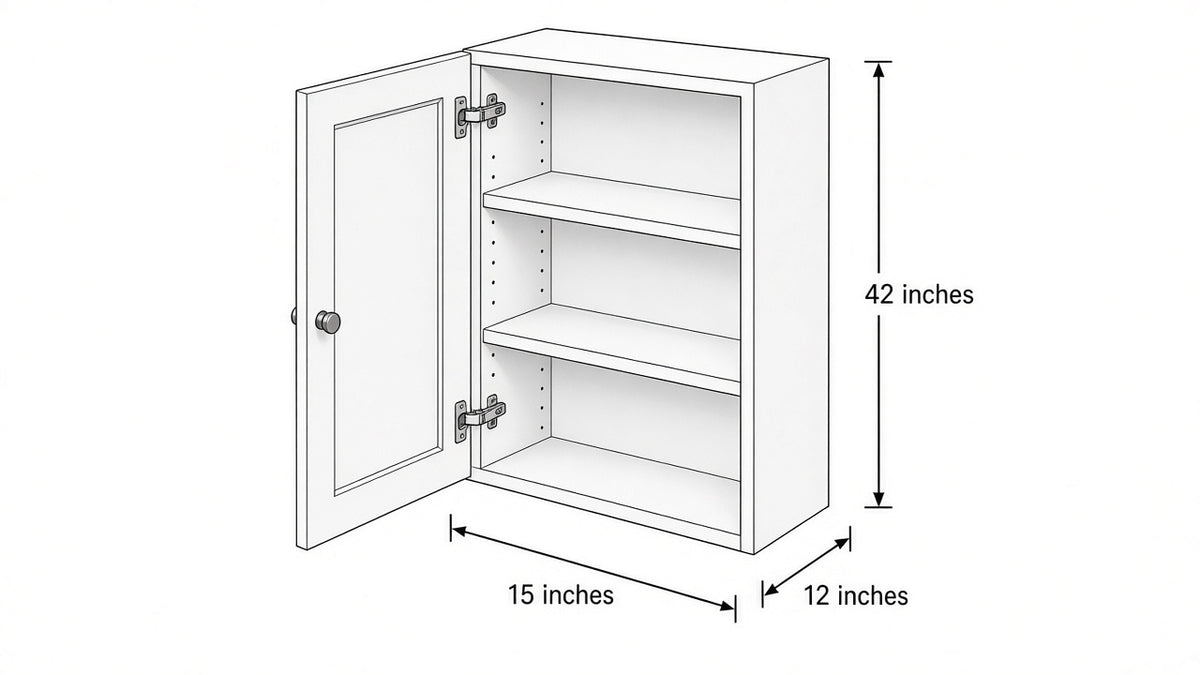 Shaker White- W1542 technical diagram