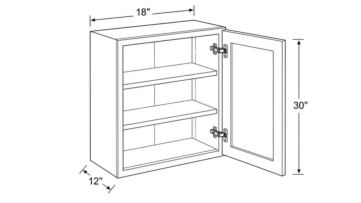 Shaker White- W1830 technical diagram