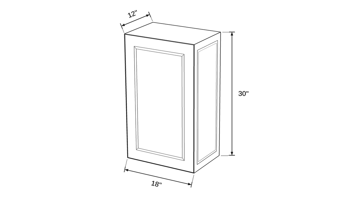 Shaker White- W1830 technical diagram