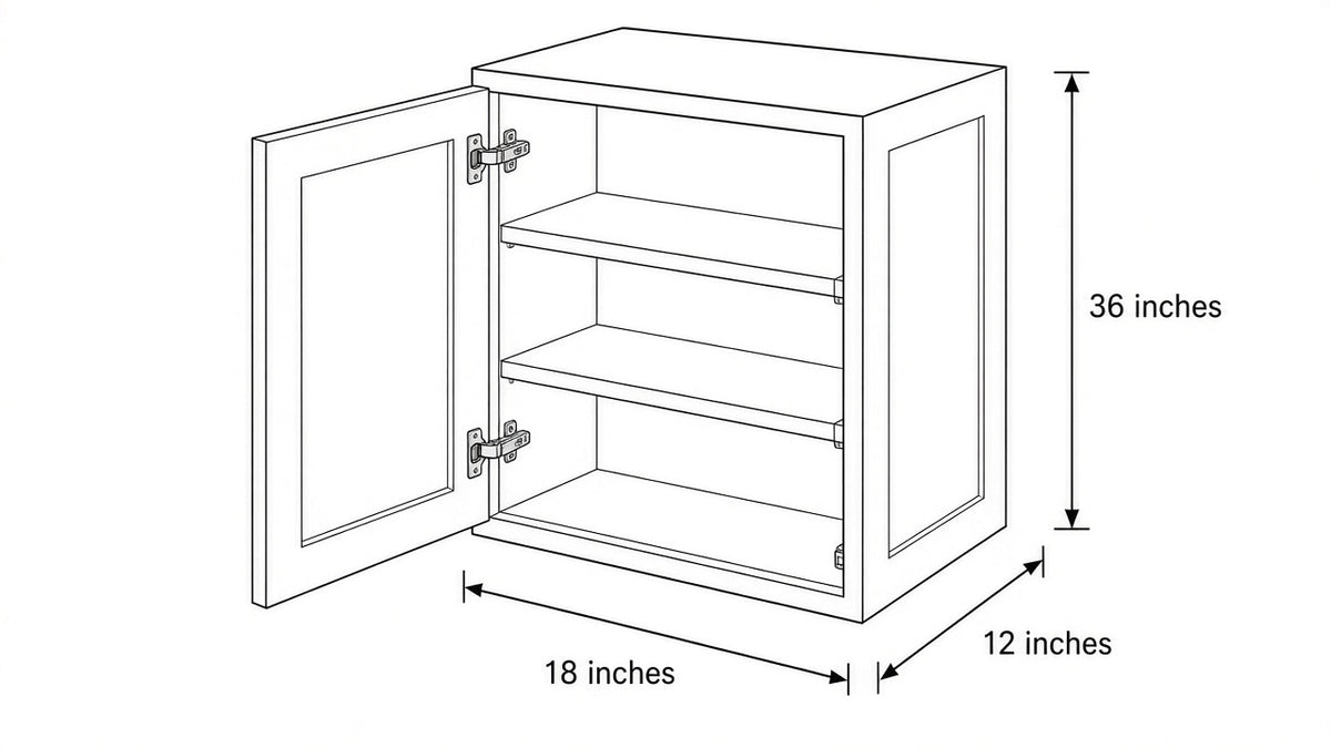 Shaker White- W1836 technical diagram
