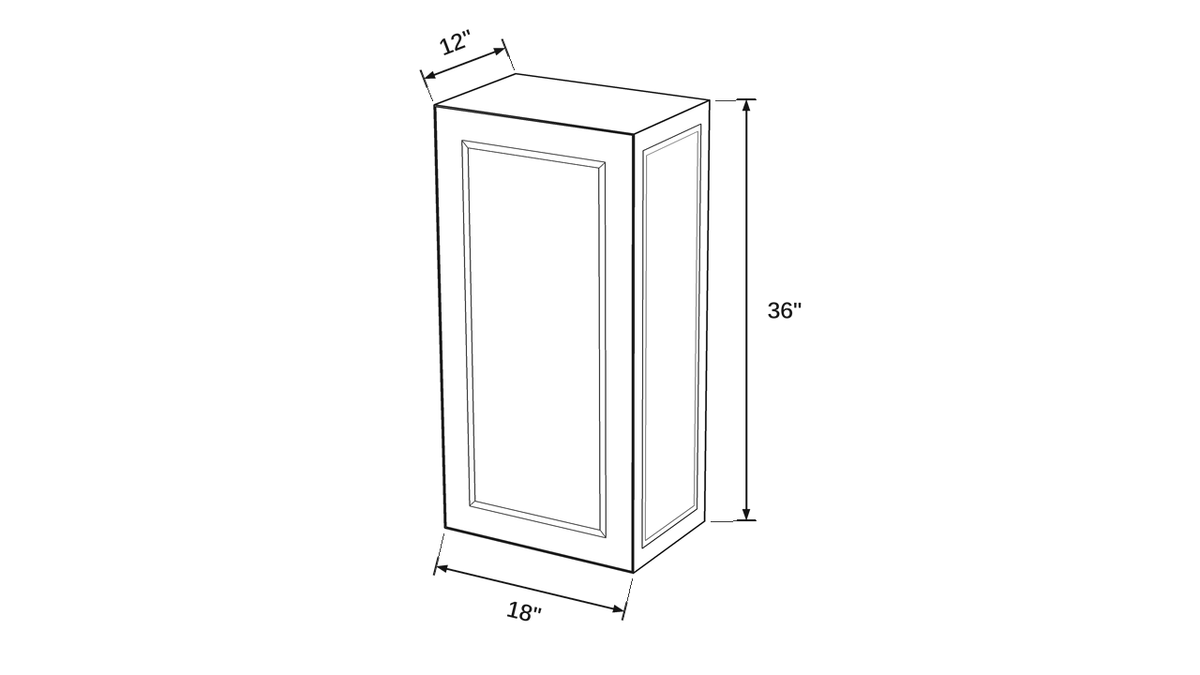 Shaker White- W1836 technical diagram