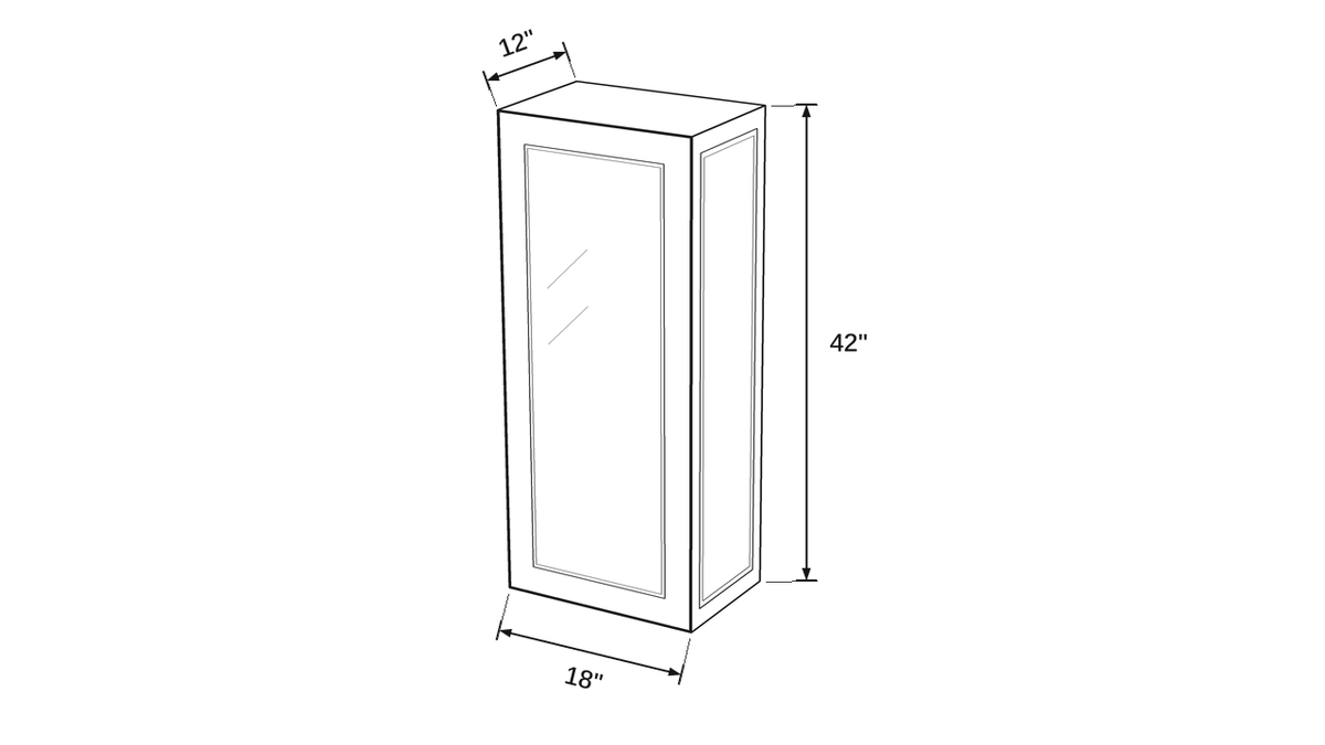 Shaker White- W1842 GD technical diagram