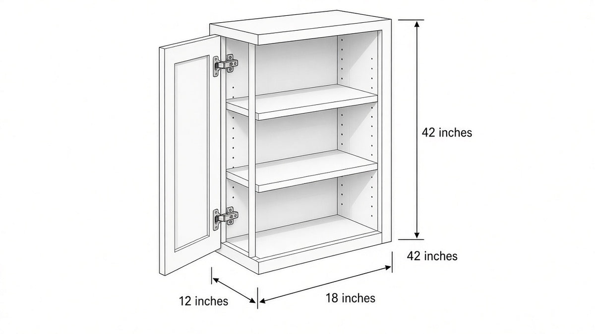 Shaker White- W1842 technical diagram