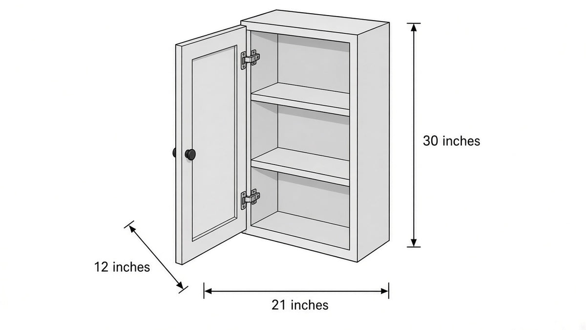 Shaker White- W2130 technical diagram