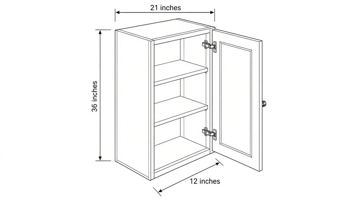Shaker White- W2136 technical diagram