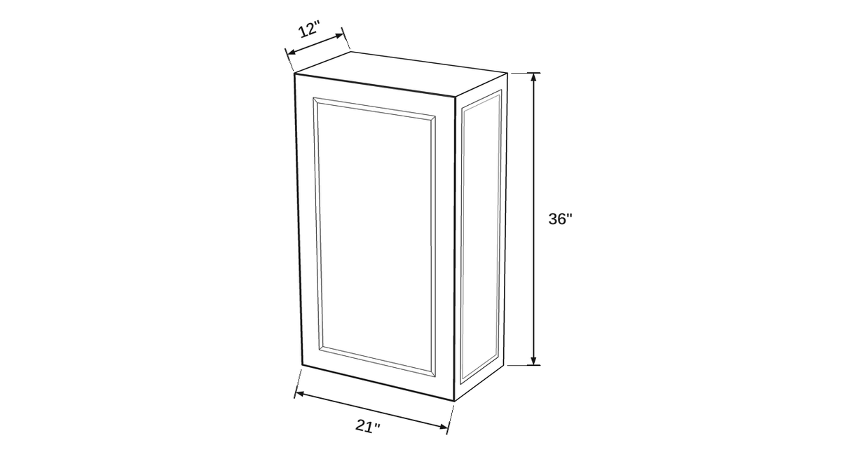 Shaker White- W2136 technical diagram