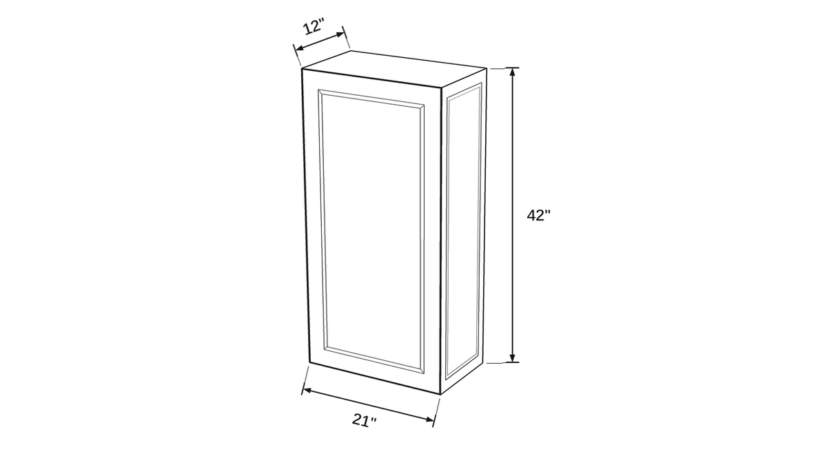Shaker White- W2142 technical diagram
