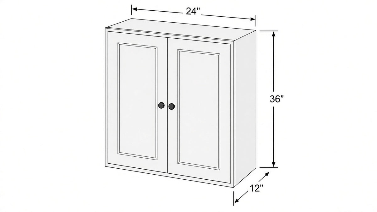 Shaker White- W2436 technical diagram