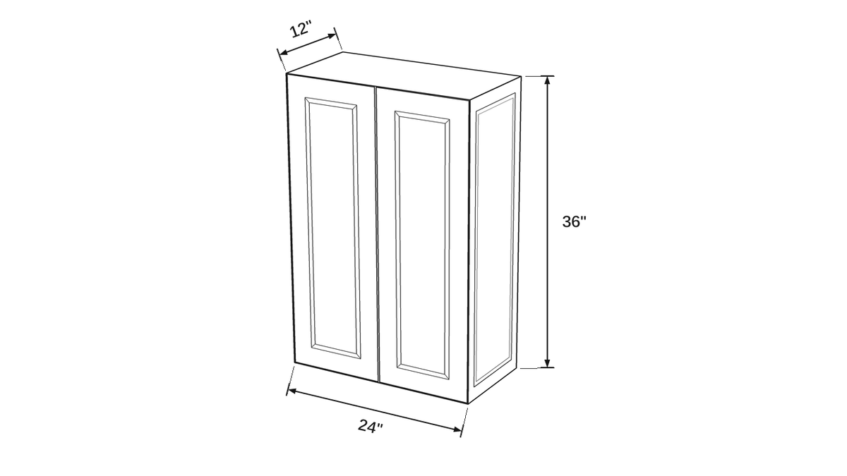 Shaker White- W2436 technical diagram
