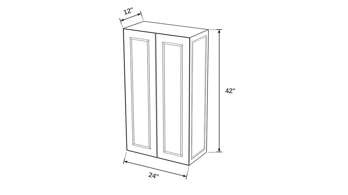 Shaker White- W2442 technical diagram