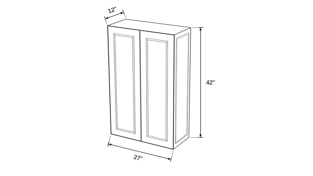 Shaker White- W2742 technical diagram