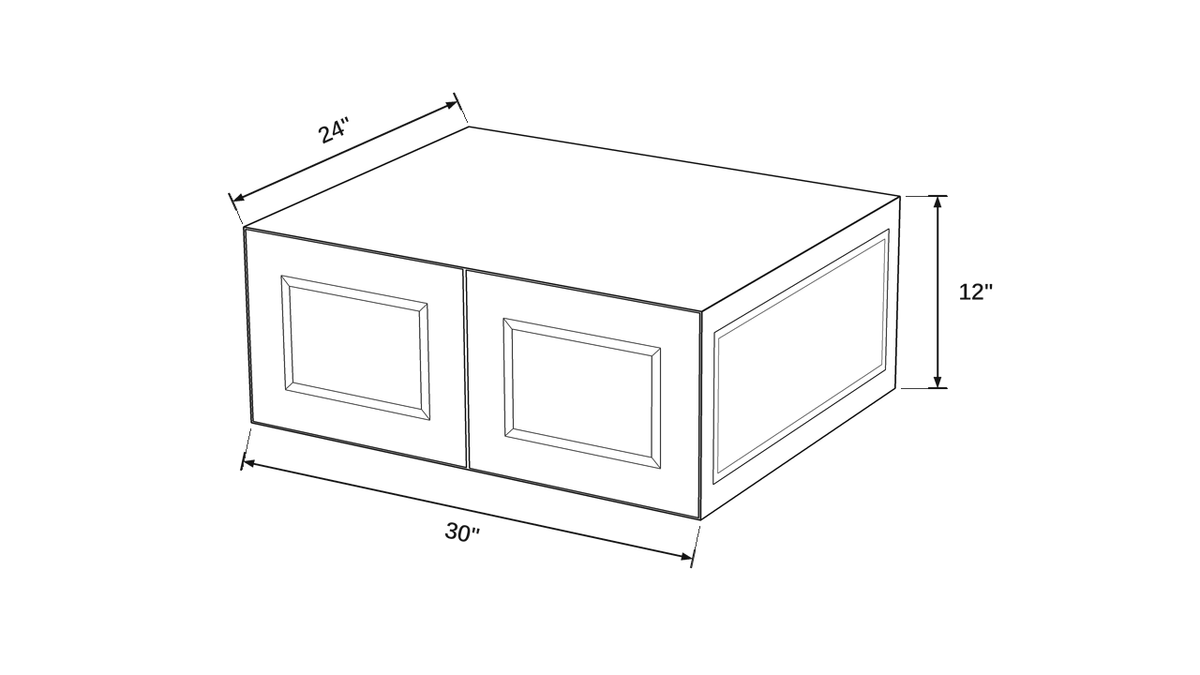Shaker White- W3012x24 technical diagram
