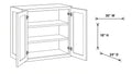 Shaker White- W3018x24 technical diagram