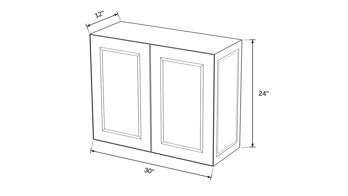 Shaker White- W3024 technical diagram