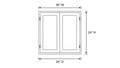 Shaker White- W3024X24 technical diagram