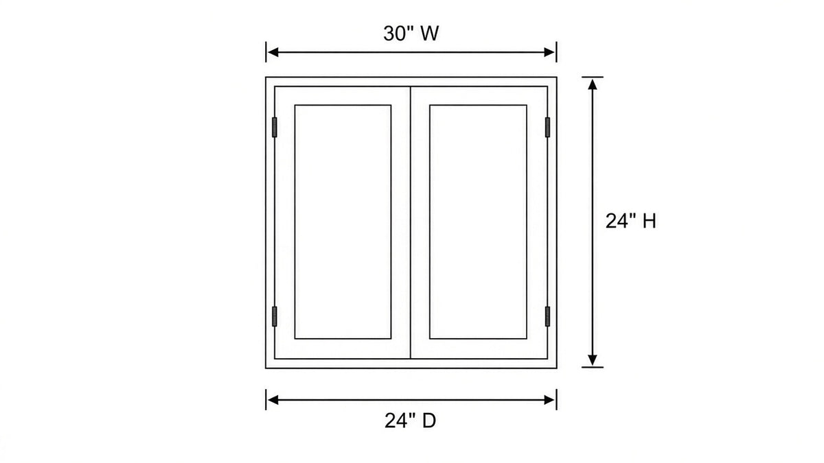 Shaker White- W3024X24 technical diagram