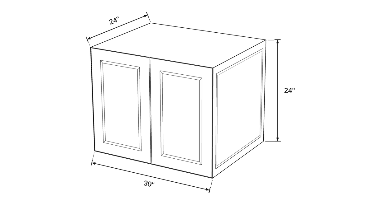 Shaker White- W3024X24 technical diagram