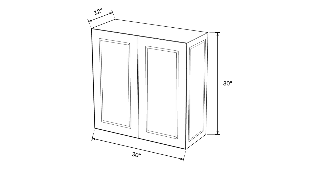 Shaker White- W3030 technical diagram