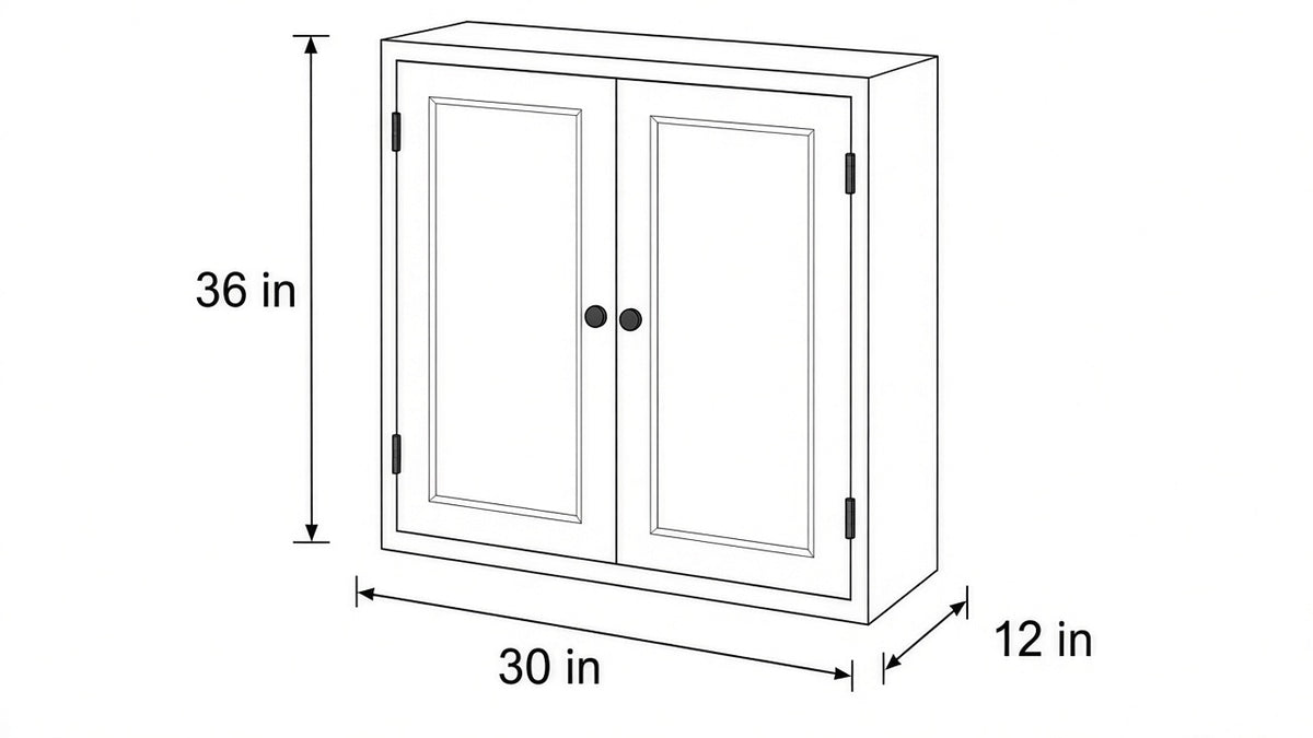 Shaker White- W3036 technical diagram