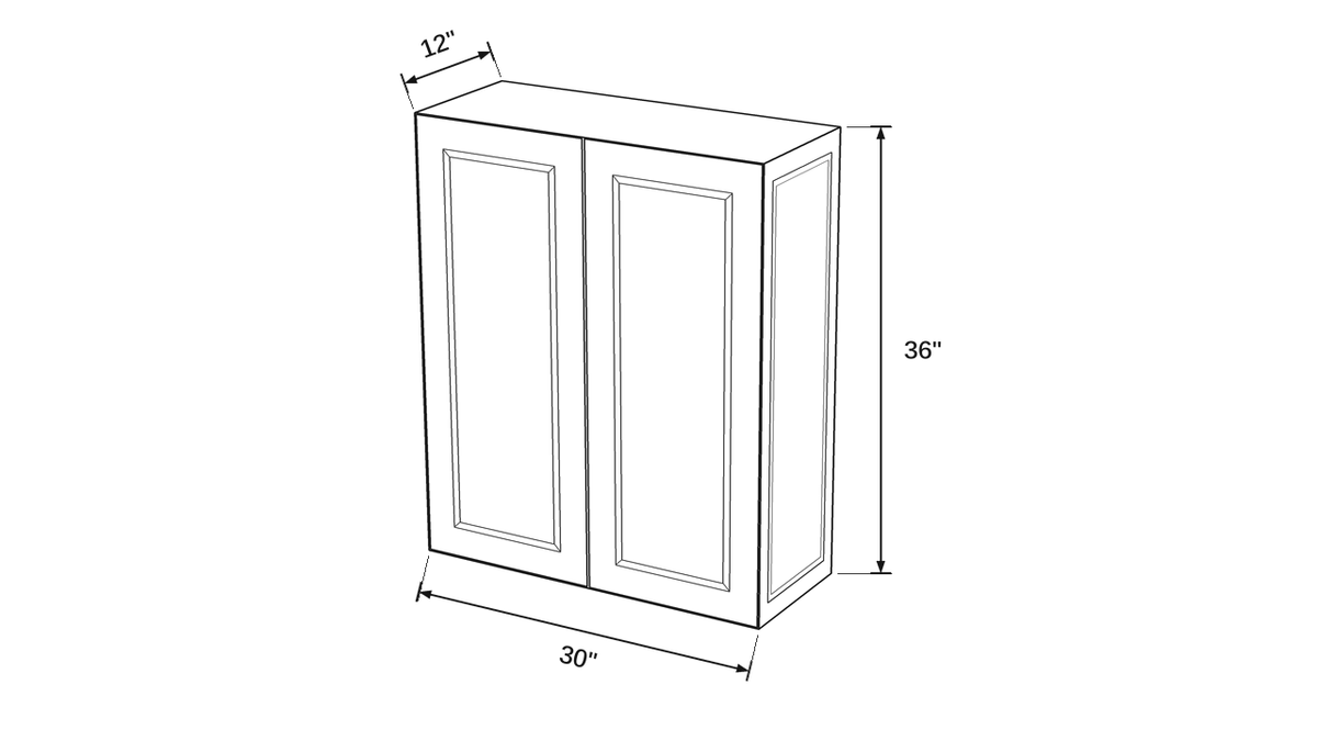 Shaker White- W3036 technical diagram